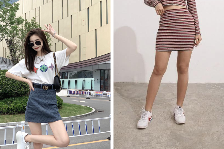 Sửa áo thun cũ thành chân váy