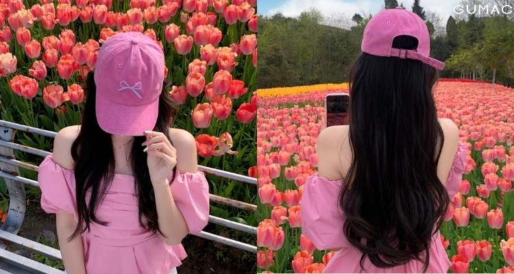 chup anh giau mat voi hoa tulip