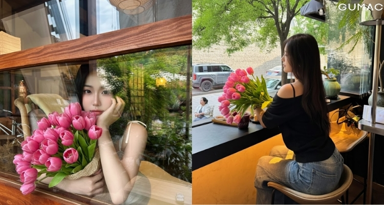 chup anh voi hoa tulip anh sang tu nhien