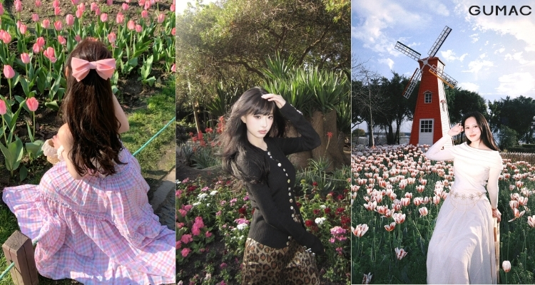 chup anh voi hoa tulip mac gi