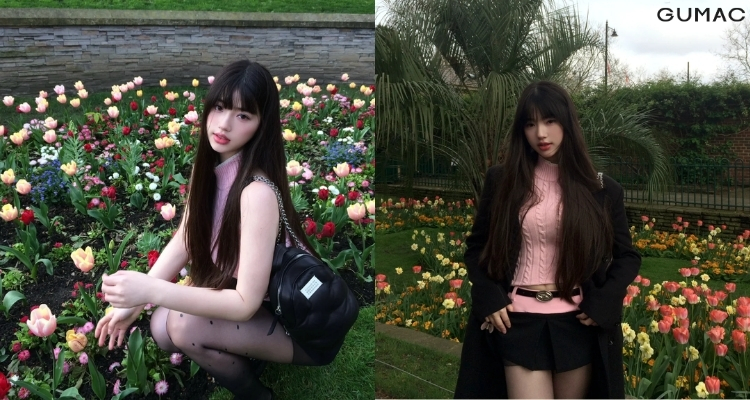 chup anh voi hoa tulip ngoai pho