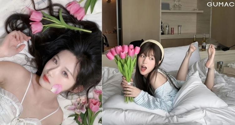 tao dang chup anh hoa tulip trong phong