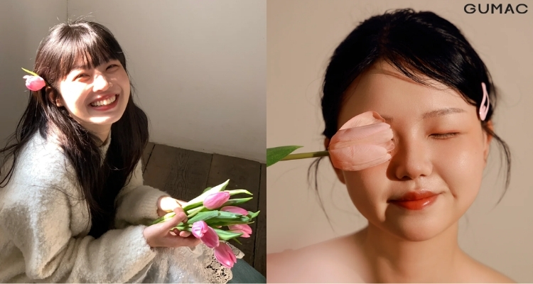 tao dang chup anh voi mot canh tulip