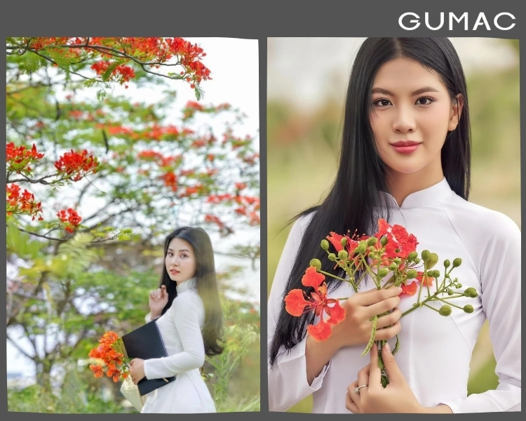 cach chup anh o truong hoc voi hoa tuoi dep tu nhien