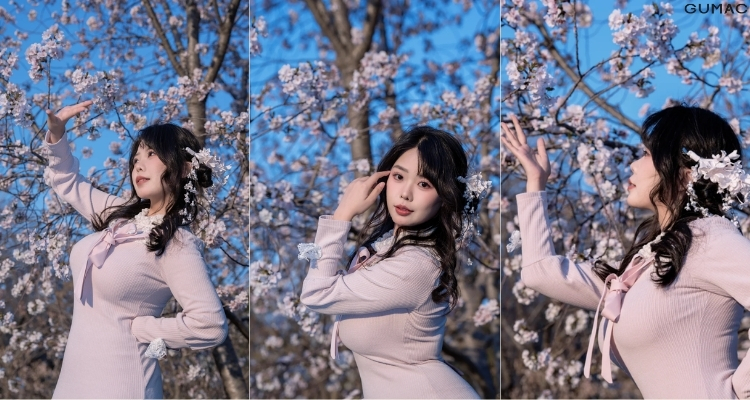 tao dang chup anh voi hoa dao ngay tet