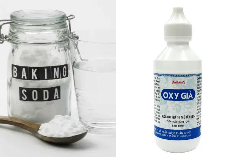 Dùng hỗn hợp Baking soda và Oxy già để tẩy vết ố vàng trên áo