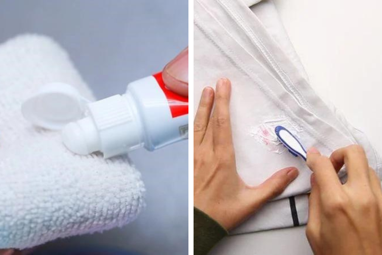 Dùng kem đánh răng tẩy vết ố vàng trên áo