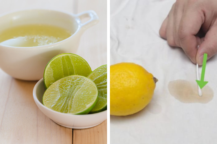 Dùng nước cốt chanh để tẩy vết ố vàng trên áo