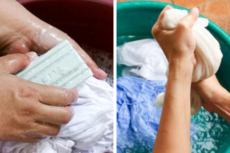 Không nên chà xát mạnh lên vết bẩn
