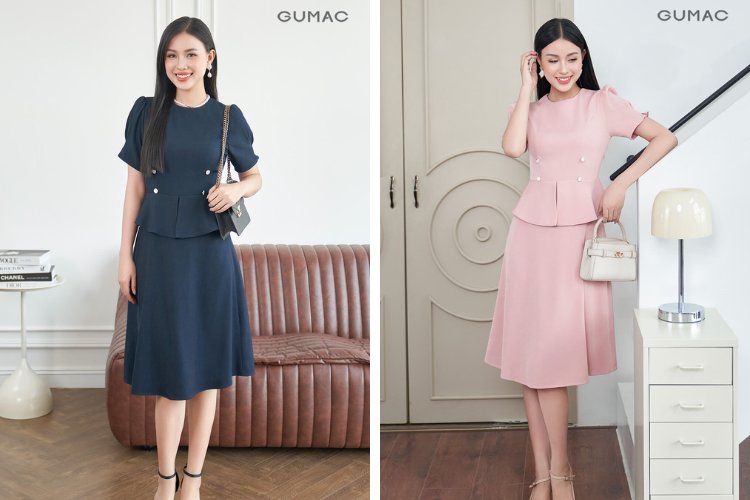 Gợi ý mẫu đầm peplum cho nàng đi chùa