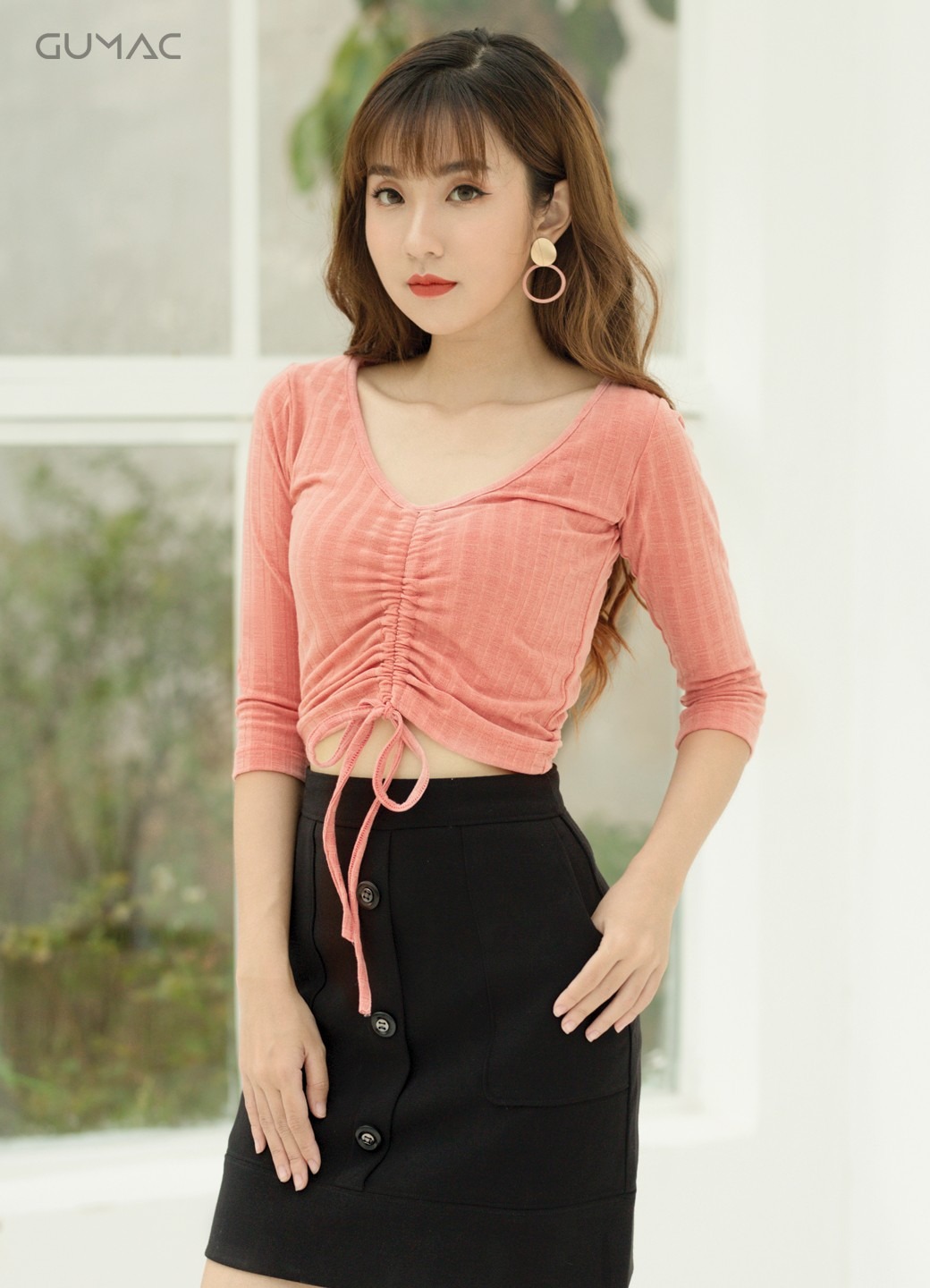 Áo croptop rút dây