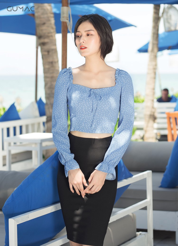 Áo croptop tay phồng