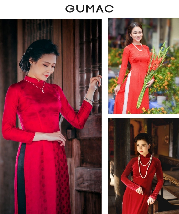 phoi ao dai do voi vong co