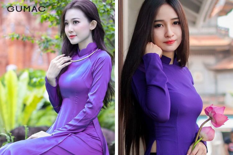 Áo dài màu tím than
