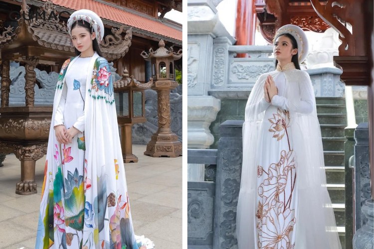 Lựa chọn áo choàng để mặc cùng áo dài