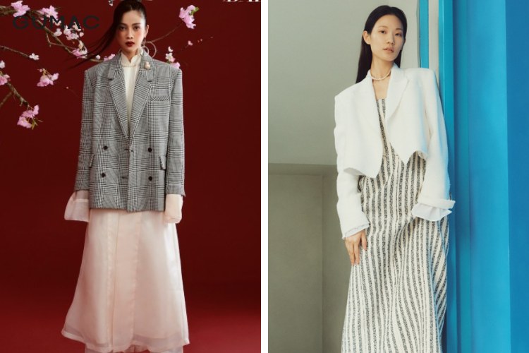 Phối áo dài cùng áo vest thời thượng