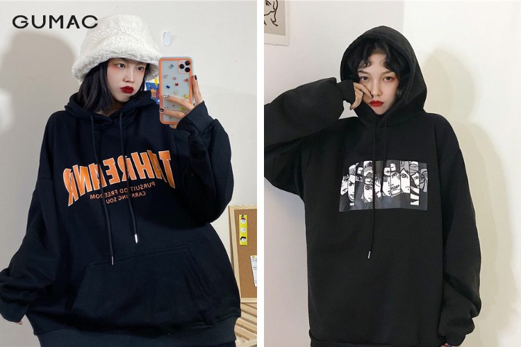 Áo hoodie mặc ngoài áo dài năng động