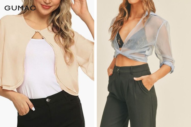 Áo khoác voan nữ đẹp form lửng