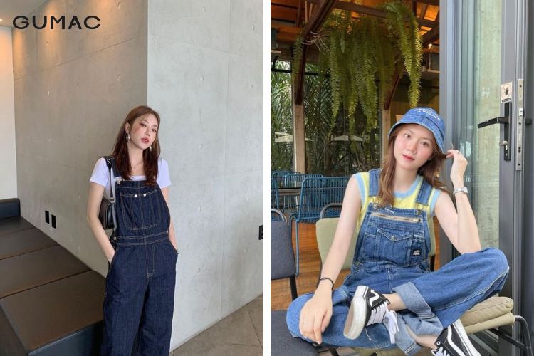 Mix quần yếm cùng áo len mongtoghi