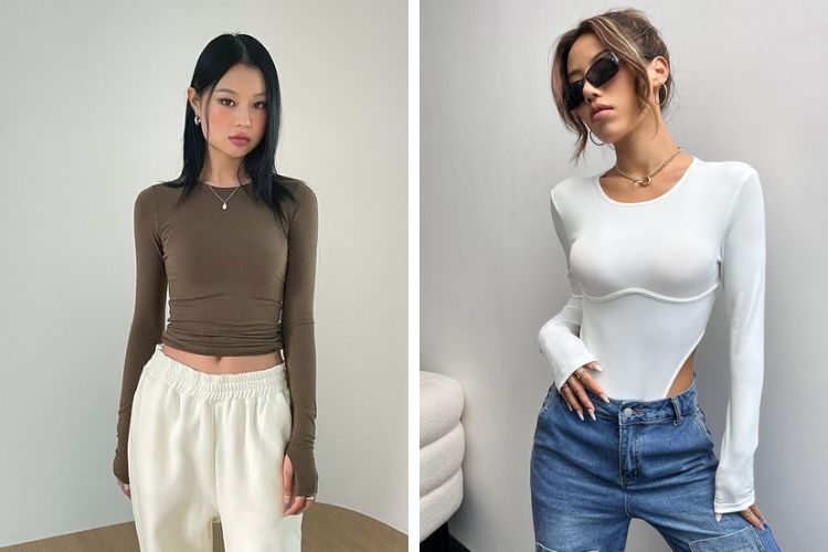 mẫu áo pull trơn và mẫu áo pull trắng