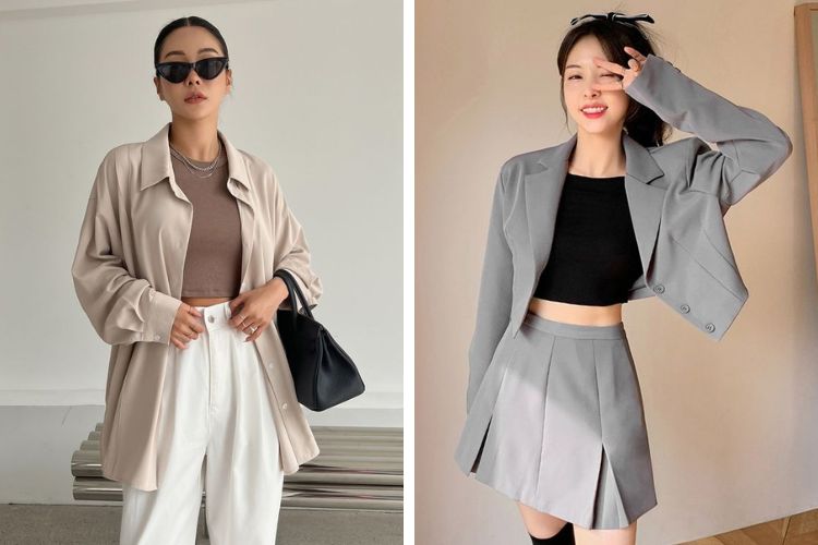phối áo pull cũng với Vest và Blazer nữ