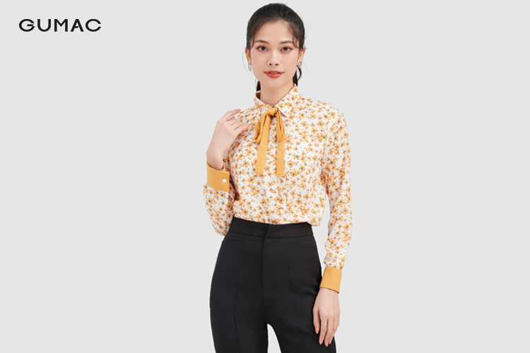 Áo sơ mi nữ họa tiết xe ngựa cúc áo ngọc trai XuongMayHaNoivn #40 Áo sơ mi nữ họa tiết xe ngựa cúc áo ngọc trai XuongMayHaNoivn