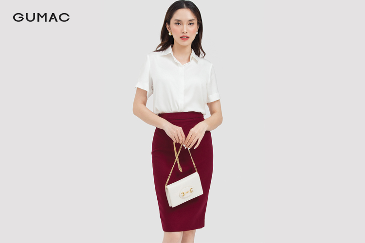 Áo sơ mi trắng tay ngắn nữ