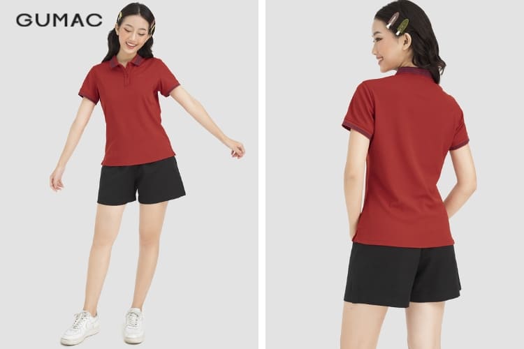 outfit áo thun nữ polo quần short