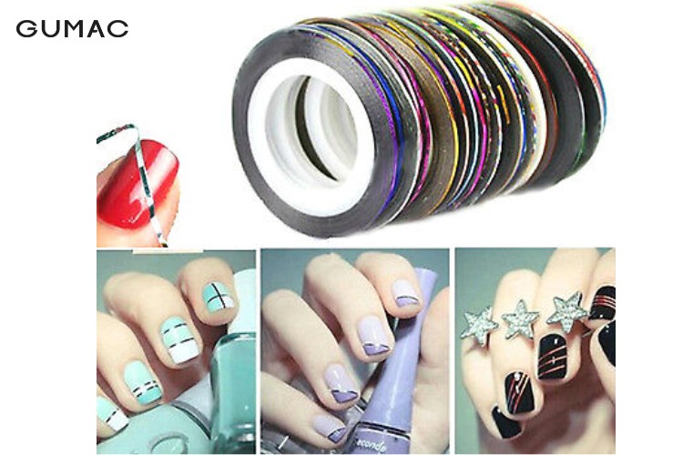 mẫu sơn móng tay được cách điệu đa dạng với băng keo