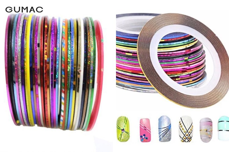 Mẫu băng keo dán móng với những đường line cá tính