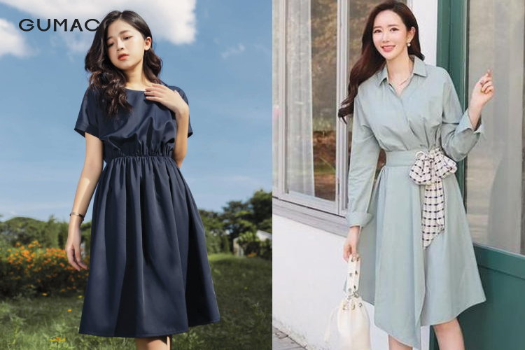 Mix đầm chiết eo cùng nhiều kiểu giày chuẩn thời trang