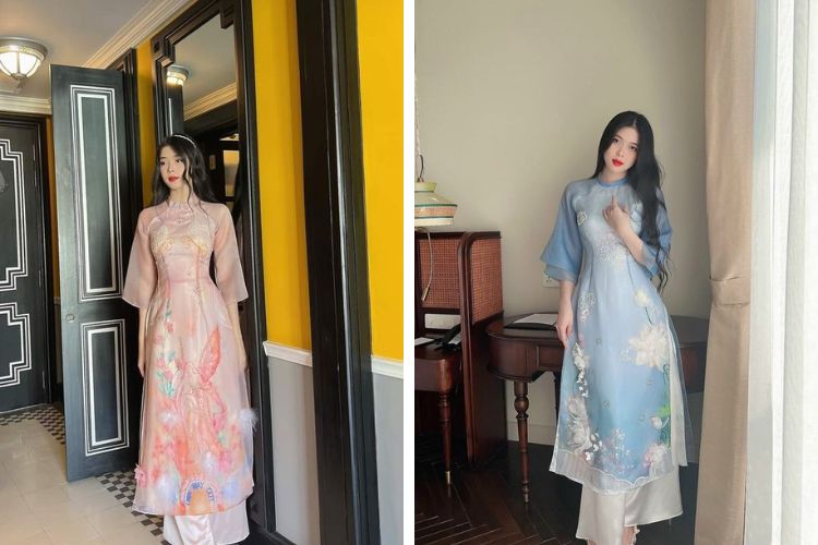 Mẫu áo dài in 3D hiện đại