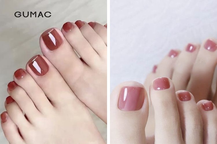 cac mau nail chan dep son gel tron