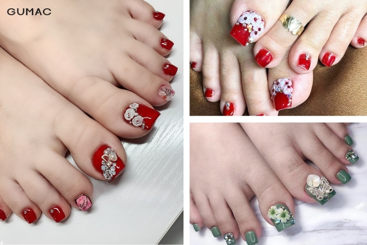 cac mau nail chan dep dinh charm
