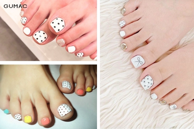 kieu nail chan hoa tiet cham bi