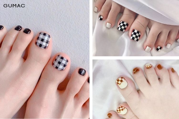 mau lam nail mong chan ke soc den dep