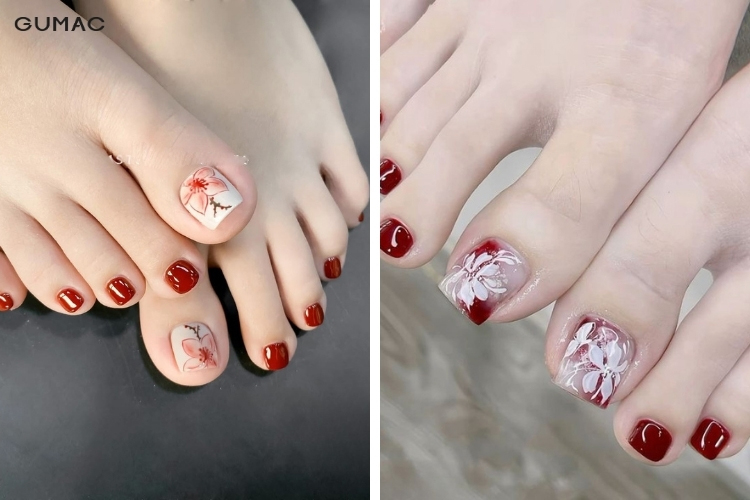 cac mau nail chan co dau dep