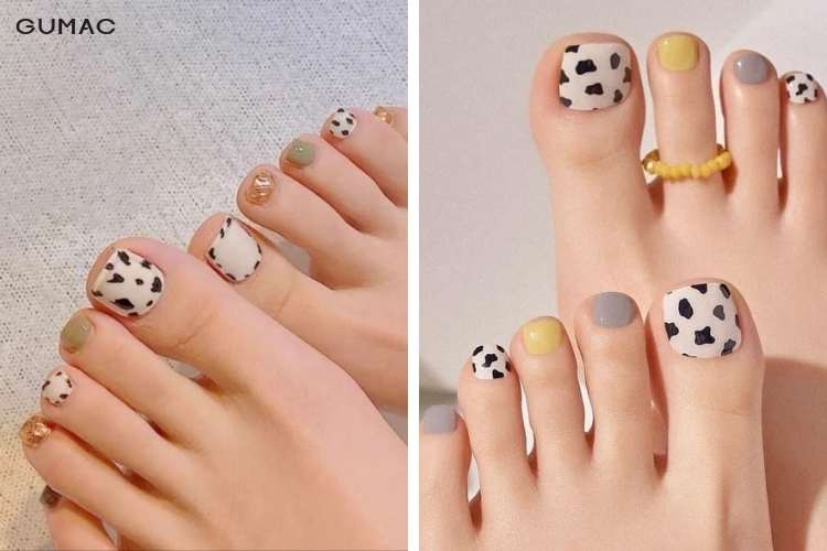 mau nail chan dep hoa tiet bo sua