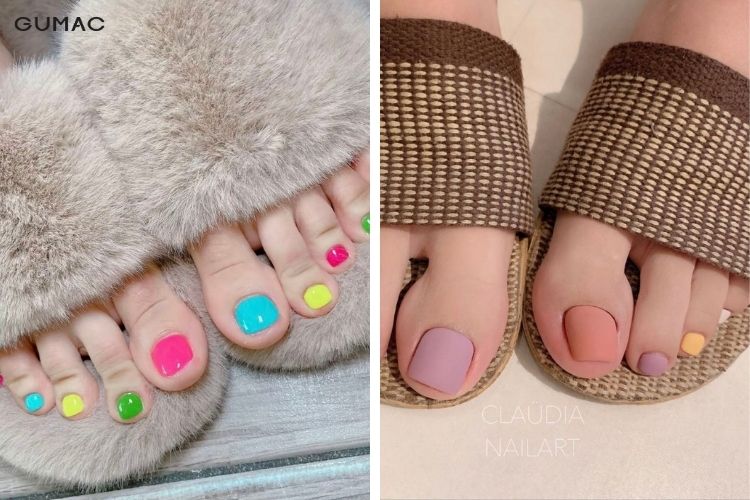 mau nail chan son nhieu mau dep