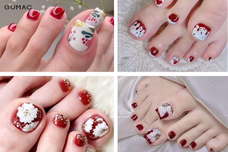 nhung mau nail chan hoa tiet dep moi nhat
