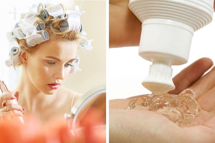 giữ nếp tóc bằng lô cuốn hoặc gel giữ nếp
