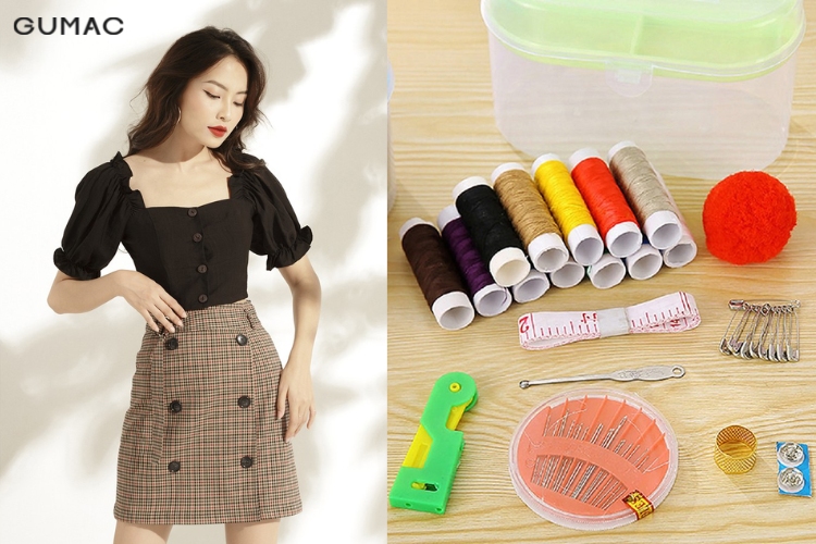 May định hình áo cổ vuông