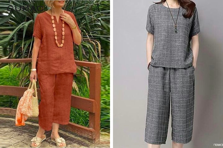 Bộ đồ nữ quần dài cộc tay
