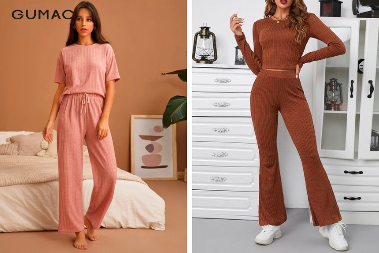 Bộ đồ thun gân ôm body mặc nhà cực sang chảnh