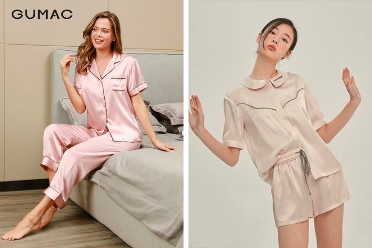 Những mẫu pijama chất lụa mặc nhà