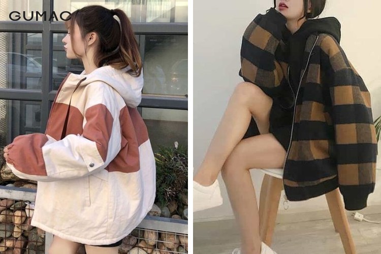 Thời trang áo khoác dù cùng áo hoodie cá tính