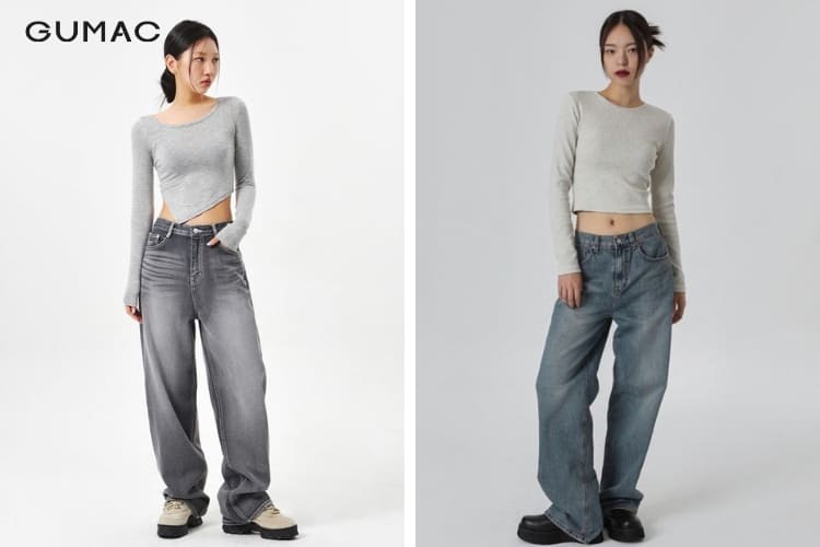 cách phối đồ với áo thun tay dài và quần jean