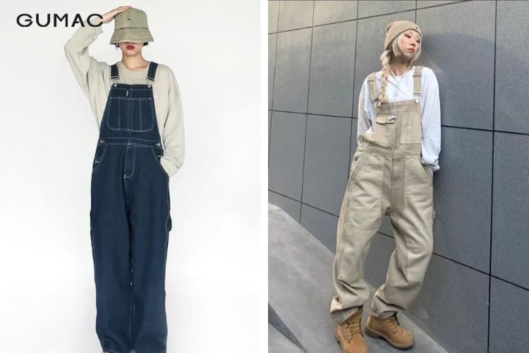cách phối đồ với áo thun tay dài với yếm