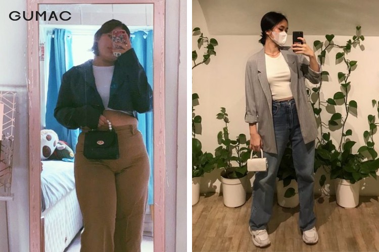 Áo blazer mix quần baggy cho nữ mũm mĩm