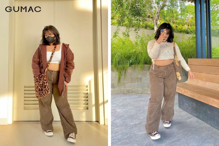 Người béo diện quần baggy và áo peplum hiện đại